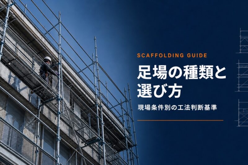 足場の種類と選び方 総合ガイド｜現場条件別の工法判断基準